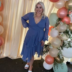 Blue ASOS curve midi dress